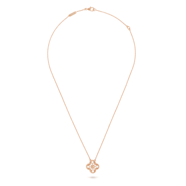 18K Rose Gold Sweet Alhambra Diamond Necklace - 图片 2
