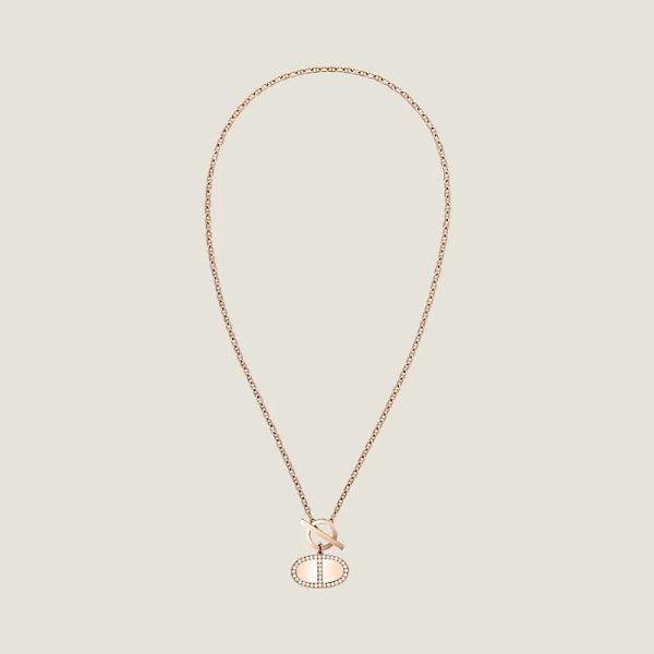 18K Chaine D'ancre Contour Pendant H Necklace - 图片 6