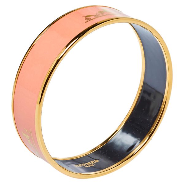 18K Enamel Calèche Wide Bangle H Bracelet - 图片 6