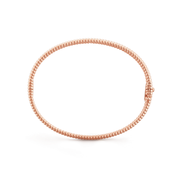 18K Rose Gold Perlée Diamonds One Row Bracelet - 图片 4