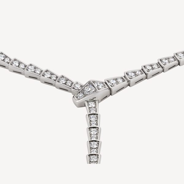 18K BV Serpenti Viper Full Pavé Diamonds Necklace - 图片 2