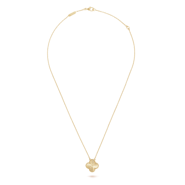 18K Vintage Alhambra Pendant Clover Necklace - Image 3