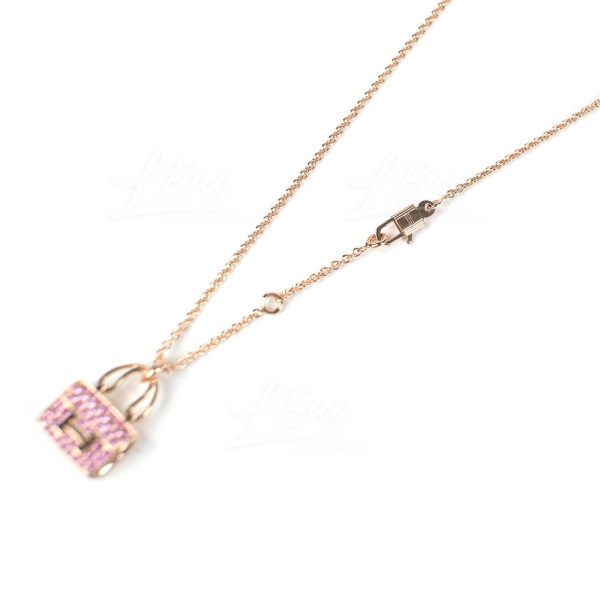 18K Amulettes Constance Pink Diamonds Pendant Necklace - Image 3