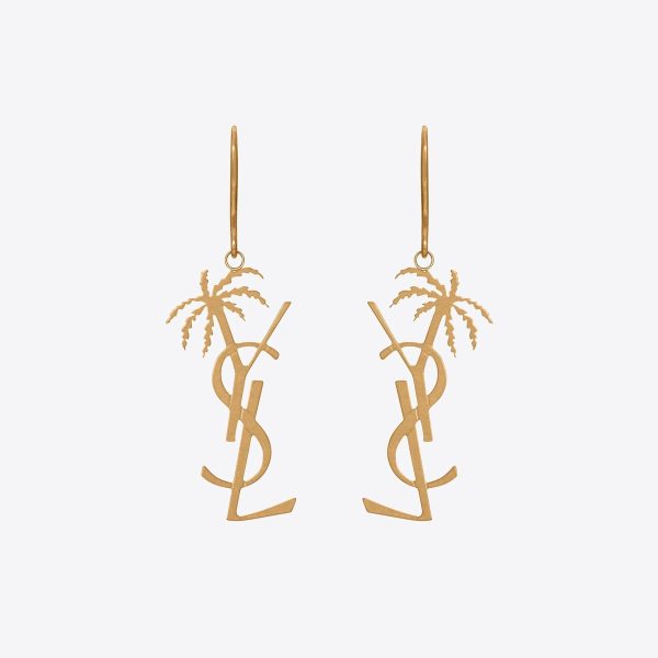 18K Saint Monogram Palmier Statement Earrings
