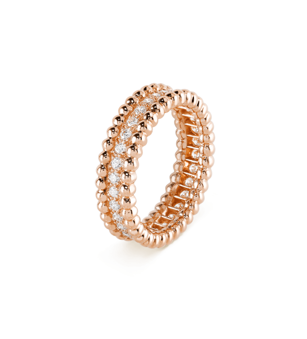 18K Rose Gold Perlée Diamonds Ring