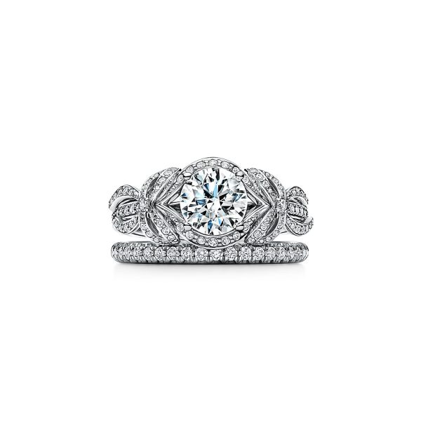 18K T Bow Ribbon Engagement Ring - 图片 3
