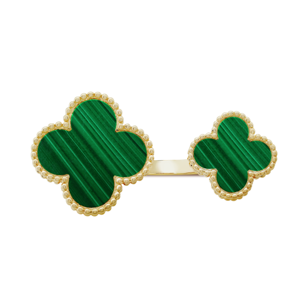 18K Magic Alhambra Malachite Clover Ring - 图片 3