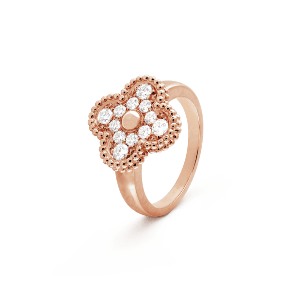 18K Vintage Alhambra Diamonds Ring