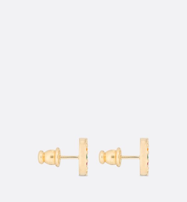 18K Petit CD Stud Earrings - 图片 4