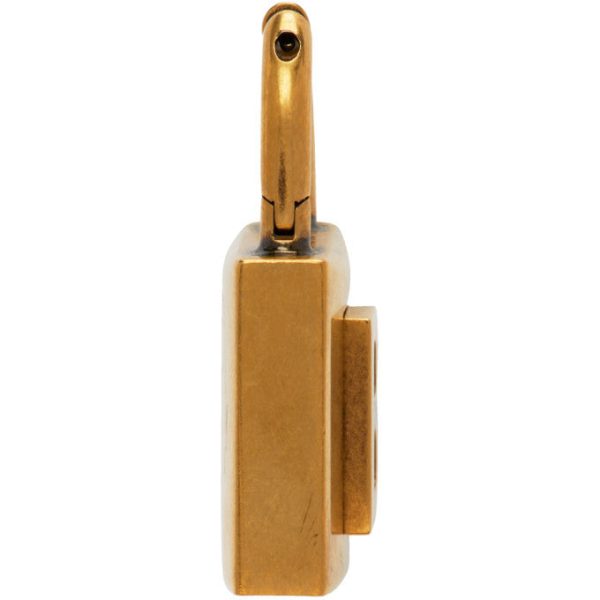 18K BB Gold Small Lock Earrings - 图片 2