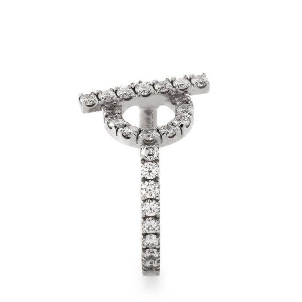 18K Finesse Diamond White Gold H Ring - 图片 3