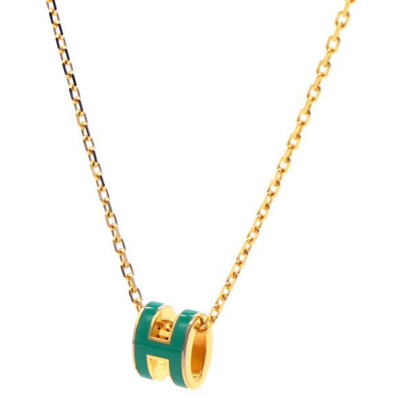 18K Mini Pop H Green Necklace - 图片 2