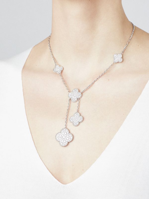 18K Magic Alhambra Six Motifs Diamonds Necklace - 图片 3
