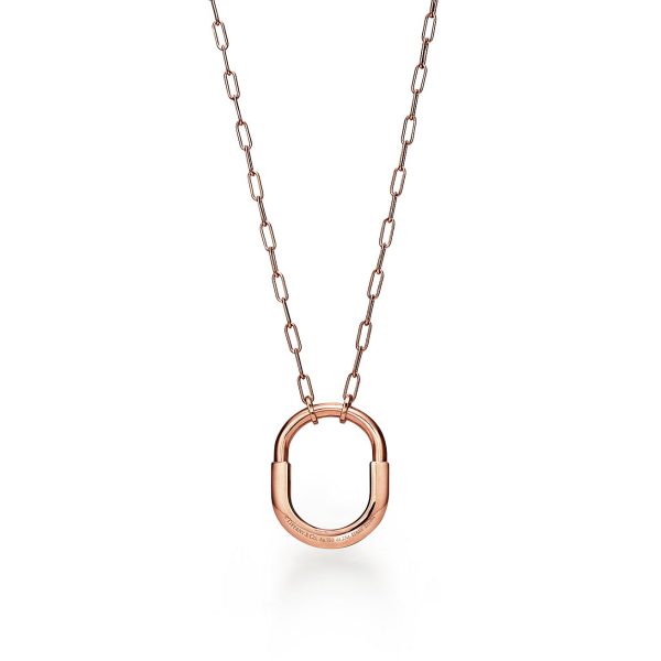 18K T Lock Pendant Pavé Diamonds Necklace - 图片 6