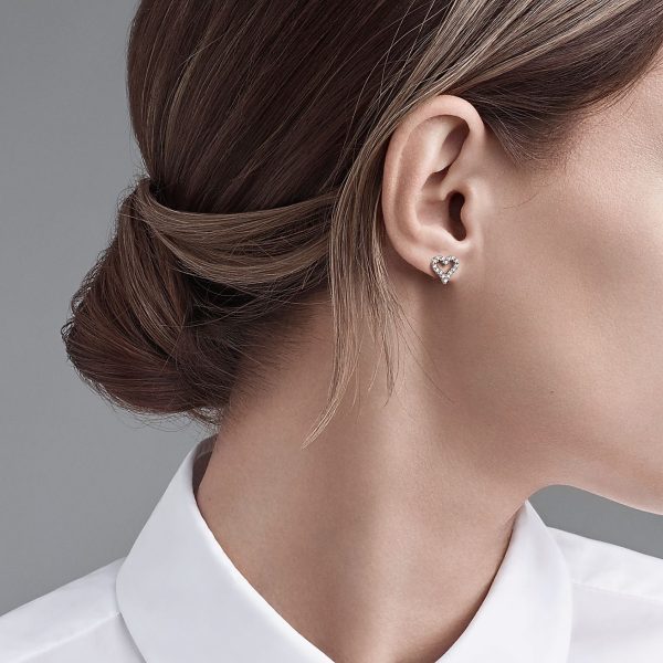 18K T Heart Diamonds Earrings - 图片 4
