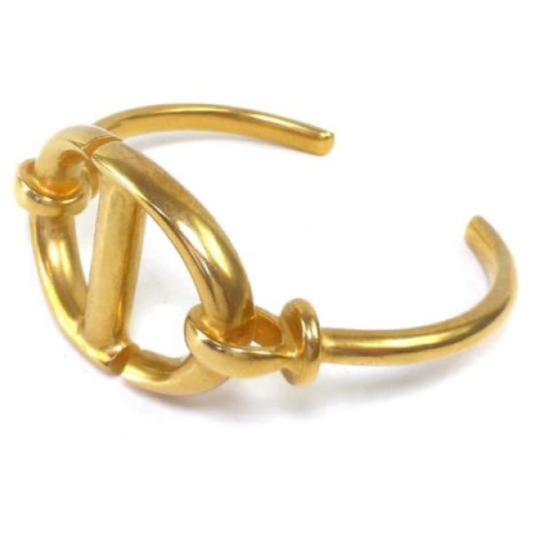 18K CD Navy Logo Bangle Open Cuff Bracelet - Image 2
