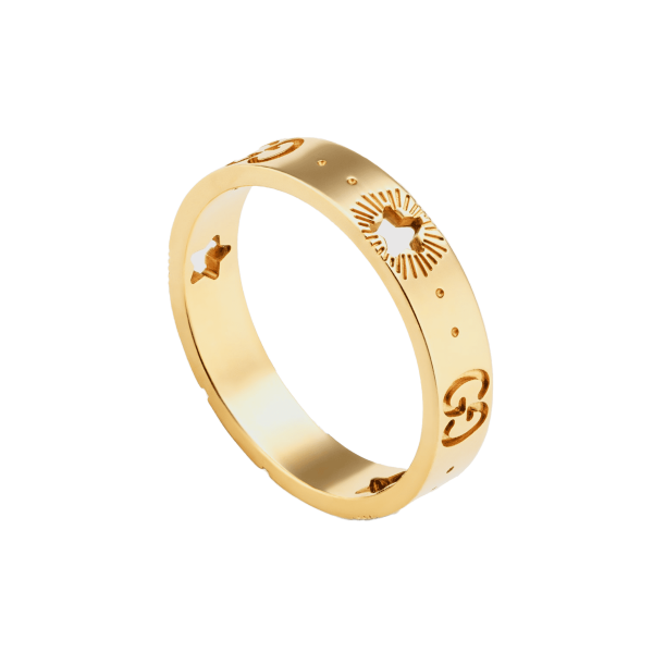 18K Double G Icon Yellow Gold Ring