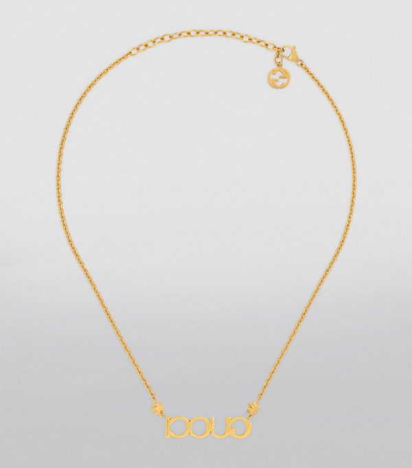 18K Double G Embellished Script Letter Necklace - 图片 2
