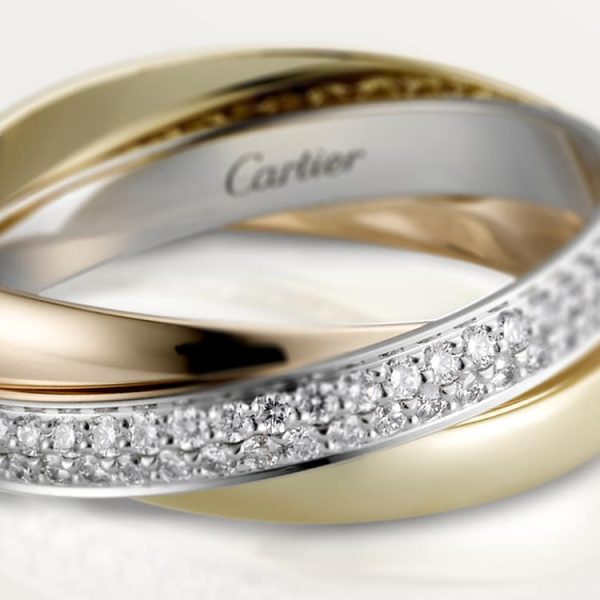 18K Trinity Pave Diamond Ring - 图片 2