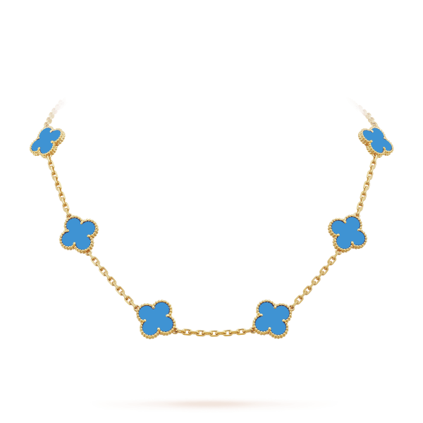18K Vintage Alhambra Agate 10 Motifs Necklace - 图片 2