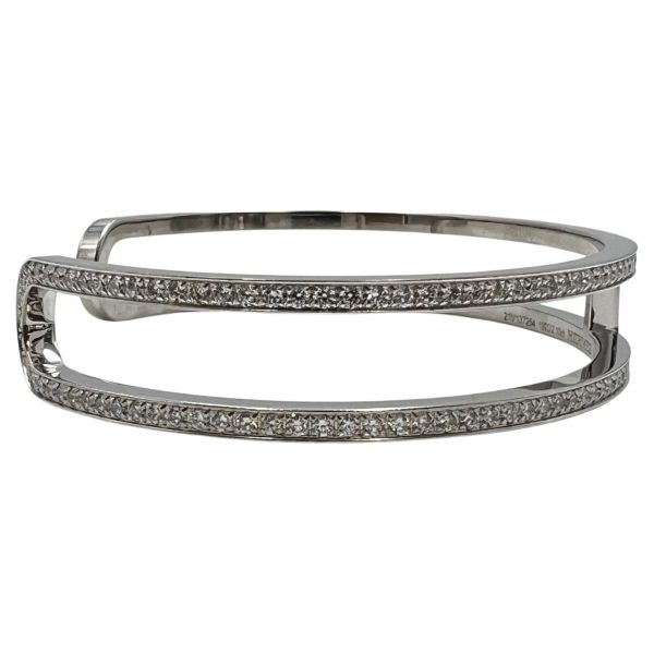 18K Ever Chain D’ancre Cuff Diamond H Bracelet - 图片 4