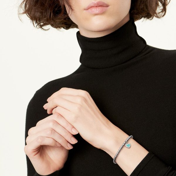 18K Return to Tiffany Love Blue Heart Tag Bead Bracelet - 图片 2