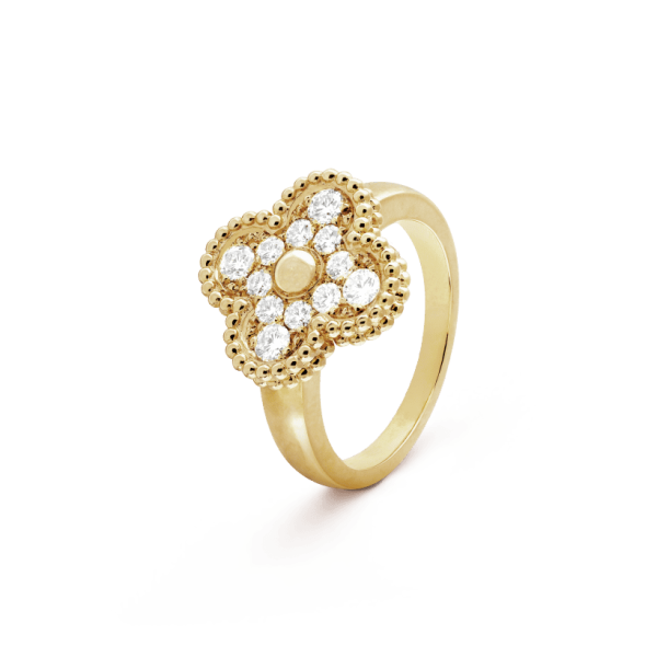 18K Vintage Alhambra Diamonds Ring
