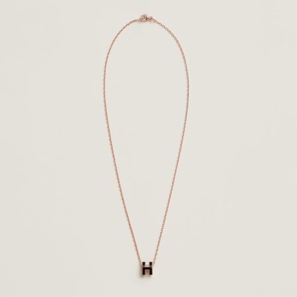 18K Mini Pop H Black Necklace - 图片 2