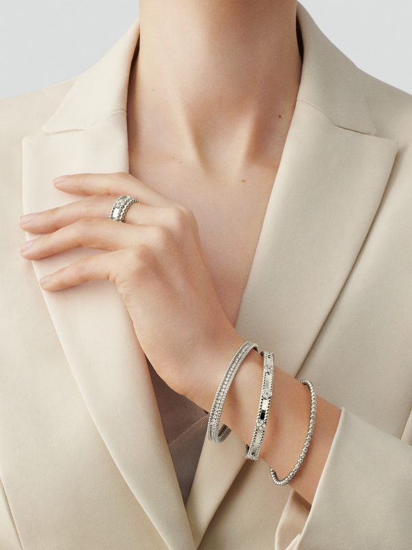 18K White Gold Perlée Bracelet - 图片 4