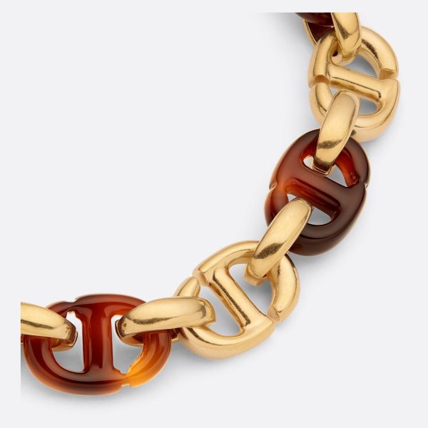 18K CD Navy Resin Bracelet - 图片 5