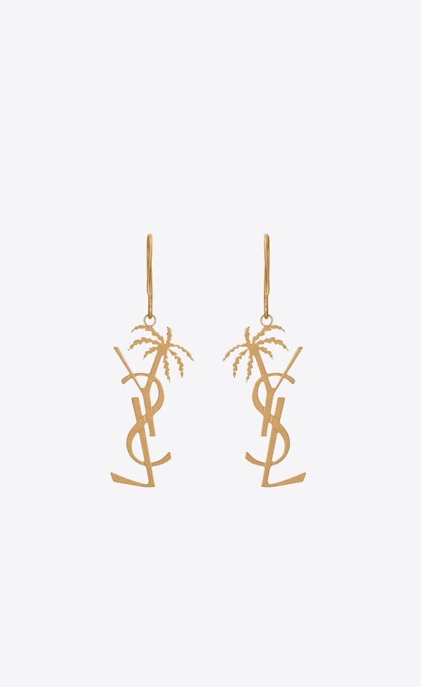 18K Saint Monogram Palmier Statement Earrings - 图片 3
