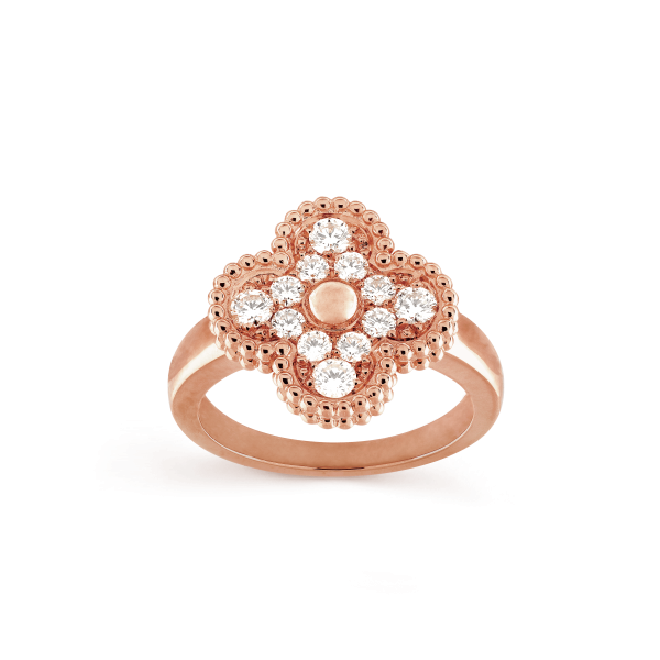 18K Vintage Alhambra Diamonds Ring - 图片 3
