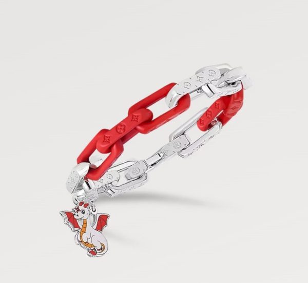 18K Louis Dargon Monogram Chain Bracelet - 图片 2