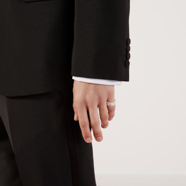 18K Double G Interlocking G Icon White Zirconia Ring - 图片 3