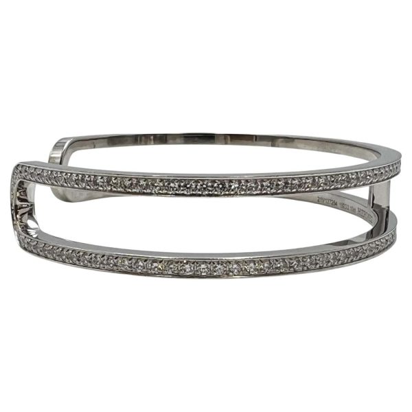 18K Ever Chain D’ancre Cuff Diamond H Bracelet - 图片 2