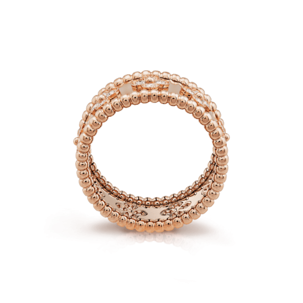 18K Rose Gold Perlée Clovers Ring - 图片 3