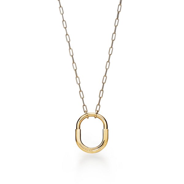 18K T Lock Pendant Pavé Diamonds Necklace - 图片 5