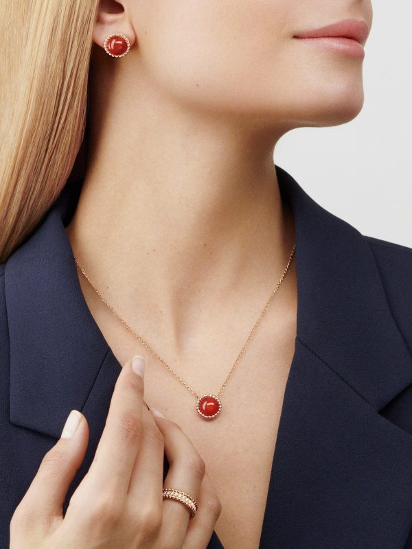 18K Perlée couleurs Carnelian Necklace - 图片 2