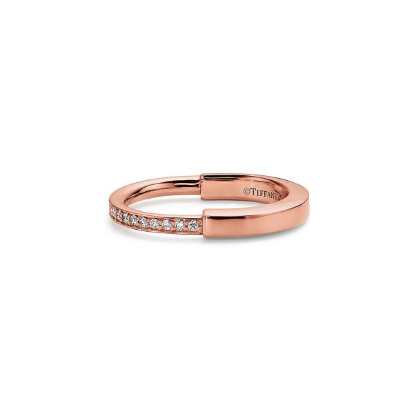 18K T Lock Diamonds Rose Gold Ring - 图片 4