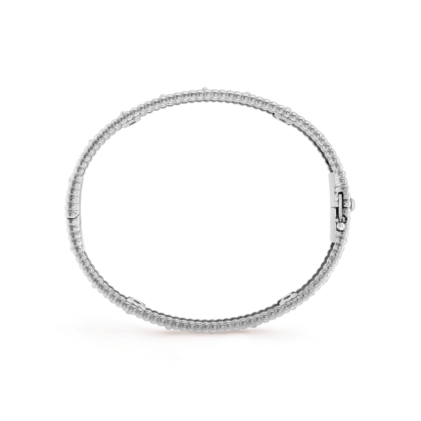 18K White Gold Perlée Clovers Bracelet - 图片 4