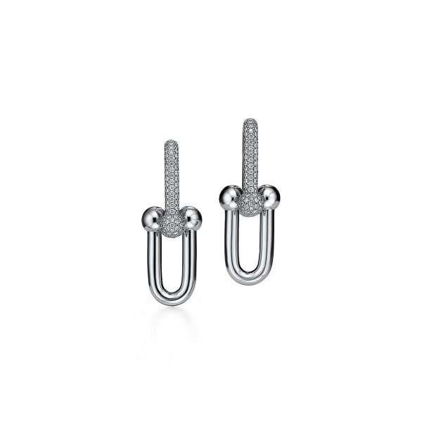 18K T HardWear Large Link Diamonds Earrings - 图片 5
