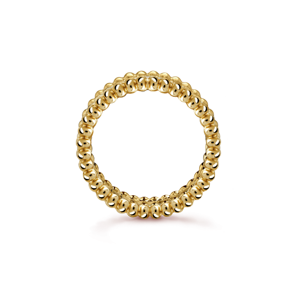 18K Yellow Gold Perlée Diamonds Ring - Image 5