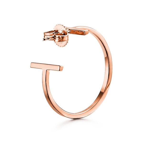 18K T Hoop Earrings - 图片 4