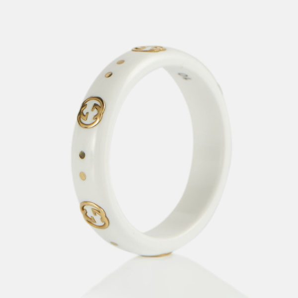 18K Double G Icon White Zirconia Ring - 图片 5