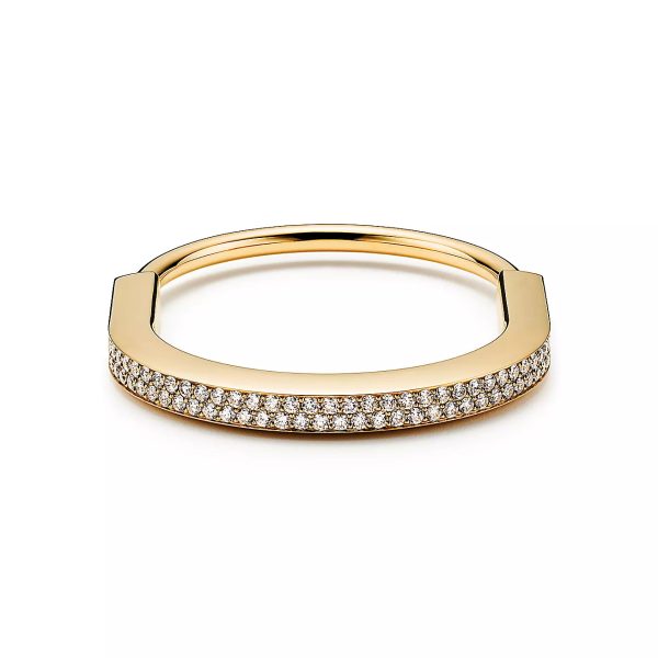 18K T Lock Bangle Full Pavé Diamonds Bracelet - 图片 13