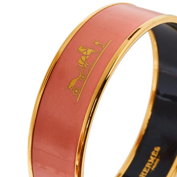 18K Enamel Calèche Wide Bangle H Bracelet - 图片 8