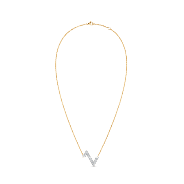 18K Louis Volt Upside Down Pendant Necklace - 图片 3