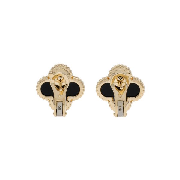 18K Vintage Alhambra Black Earrings - 图片 7