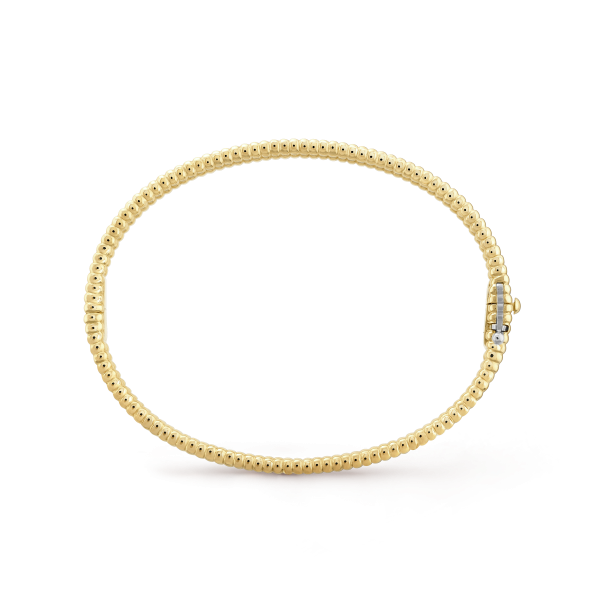 18K Yellow Gold Perlée Diamonds One Row Bracelet - Image 3