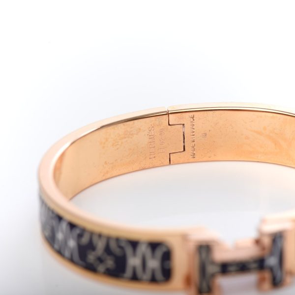 18K Clic H H Lift Black Bracelet - 图片 4
